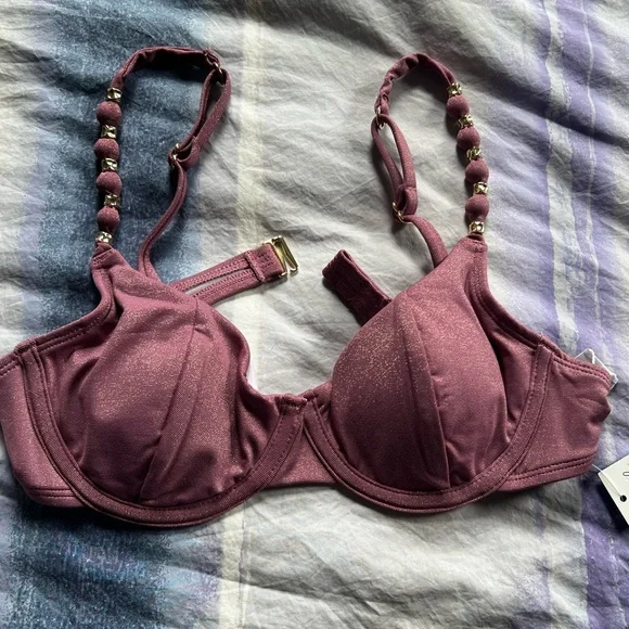 Cupshe Purple Beaded-strap Underwire Bikini Set - Picture 5 of 6